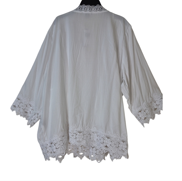 Chelsea & Theodore Knot Front, Lace, Flowy Blouse Plus - Picture 4 of 4